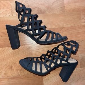 Trash Brand Elegant Black Caged Heels